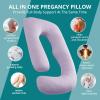 imageSasttie Pregnancy Pillows for Sleeping U Shaped Cooling Full Body Pillow with Removable Cover Pregnant Women Must Haves Maternity Essential LavenderLavender