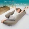 imageSasttie Pregnancy Pillows for Sleeping U Shaped Cooling Full Body Pillow with Removable Cover Pregnant Women Must Haves Maternity Essential LavenderLinen