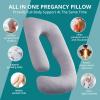imageSasttie Pregnancy Pillows for Sleeping U Shaped Cooling Full Body Pillow with Removable Cover Pregnant Women Must Haves Maternity Essential LavenderLight Grey