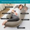 imageSasttie Pregnancy Pillows for Sleeping U Shaped Cooling Full Body Pillow with Removable Cover Pregnant Women Must Haves Maternity Essential LavenderLinen