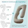 imageSasttie Pregnancy Pillows for Sleeping U Shaped Cooling Full Body Pillow with Removable Cover Pregnant Women Must Haves Maternity Essential LavenderLinen