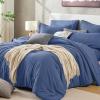 imageSasttie King Comforter Set 7Piece PreWashed Crinkled Texture Bed in a Bag King with Ultra Soft Brushed Sheets Aesthetic Fluffy Bedding Set for All Seasons BlueBlue
