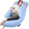imageSasttie Pregnancy Pillows for Sleeping U Shaped Cooling Full Body Pillow with Removable Cover Pregnant Women Must Haves Maternity Essential LavenderLight Blue