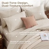image:imageSasttie Queen Comforter Set 7Piece PreWashed Crinkled Texture Bed in a Bag Queen with Ultra Soft Brushed Sheets Aesthetic Fluffy Bedding Set for All Seasons LinenBeige
