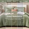 image:imageSasttie Queen Comforter Set 7Piece PreWashed Crinkled Texture Bed in a Bag Queen with Ultra Soft Brushed Sheets Aesthetic Fluffy Bedding Set for All Seasons LinenSage Green