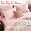 image:imageSasttie Queen Comforter Set 7Piece PreWashed Crinkled Texture Bed in a Bag Queen with Ultra Soft Brushed Sheets Aesthetic Fluffy Bedding Set for All Seasons LinenPink