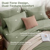 image:imageSasttie Queen Comforter Set 7Piece PreWashed Crinkled Texture Bed in a Bag Queen with Ultra Soft Brushed Sheets Aesthetic Fluffy Bedding Set for All Seasons LinenSage Green