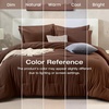 image:imageSasttie Queen Comforter Set 7Piece PreWashed Crinkled Texture Bed in a Bag Queen with Ultra Soft Brushed Sheets Aesthetic Fluffy Bedding Set for All Seasons LinenDark Brown