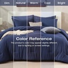 image:imageSasttie Queen Comforter Set 7Piece PreWashed Crinkled Texture Bed in a Bag Queen with Ultra Soft Brushed Sheets Aesthetic Fluffy Bedding Set for All Seasons LinenNavy
