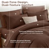 image:imageSasttie Queen Comforter Set 7Piece PreWashed Crinkled Texture Bed in a Bag Queen with Ultra Soft Brushed Sheets Aesthetic Fluffy Bedding Set for All Seasons LinenDark Brown