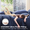 image:imageSasttie Queen Comforter Set 7Piece PreWashed Crinkled Texture Bed in a Bag Queen with Ultra Soft Brushed Sheets Aesthetic Fluffy Bedding Set for All Seasons LinenNavy
