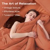 image:imageSasttie Queen Comforter Set 7Piece PreWashed Crinkled Texture Bed in a Bag Queen with Ultra Soft Brushed Sheets Aesthetic Fluffy Bedding Set for All Seasons LinenBurnt Orange