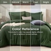 image:imageSasttie Queen Comforter Set 7Piece PreWashed Crinkled Texture Bed in a Bag Queen with Ultra Soft Brushed Sheets Aesthetic Fluffy Bedding Set for All Seasons LinenDark Green