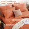 image:imageSasttie Queen Comforter Set 7Piece PreWashed Crinkled Texture Bed in a Bag Queen with Ultra Soft Brushed Sheets Aesthetic Fluffy Bedding Set for All Seasons LinenBurnt Orange
