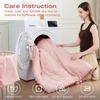 image:imageSasttie Queen Comforter Set 7Piece PreWashed Crinkled Texture Bed in a Bag Queen with Ultra Soft Brushed Sheets Aesthetic Fluffy Bedding Set for All Seasons LinenPink