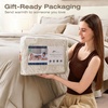 image:imageSasttie Queen Comforter Set 7Piece PreWashed Crinkled Texture Bed in a Bag Queen with Ultra Soft Brushed Sheets Aesthetic Fluffy Bedding Set for All Seasons LinenLinen