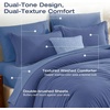 image:imageSasttie Queen Comforter Set 7Piece PreWashed Crinkled Texture Bed in a Bag Queen with Ultra Soft Brushed Sheets Aesthetic Fluffy Bedding Set for All Seasons LinenBlue
