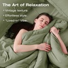image:imageSasttie Queen Comforter Set 7Piece PreWashed Crinkled Texture Bed in a Bag Queen with Ultra Soft Brushed Sheets Aesthetic Fluffy Bedding Set for All Seasons LinenSage Green
