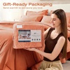 image:imageSasttie Queen Comforter Set 7Piece PreWashed Crinkled Texture Bed in a Bag Queen with Ultra Soft Brushed Sheets Aesthetic Fluffy Bedding Set for All Seasons LinenBurnt Orange