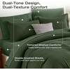 image:imageSasttie Queen Comforter Set 7Piece PreWashed Crinkled Texture Bed in a Bag Queen with Ultra Soft Brushed Sheets Aesthetic Fluffy Bedding Set for All Seasons LinenDark Green