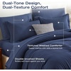 image:imageSasttie Queen Comforter Set 7Piece PreWashed Crinkled Texture Bed in a Bag Queen with Ultra Soft Brushed Sheets Aesthetic Fluffy Bedding Set for All Seasons LinenNavy