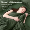 image:imageSasttie Queen Comforter Set 7Piece PreWashed Crinkled Texture Bed in a Bag Queen with Ultra Soft Brushed Sheets Aesthetic Fluffy Bedding Set for All Seasons LinenDark Green