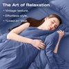 image:imageSasttie Queen Comforter Set 7Piece PreWashed Crinkled Texture Bed in a Bag Queen with Ultra Soft Brushed Sheets Aesthetic Fluffy Bedding Set for All Seasons LinenBlue