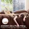 image:imageSasttie Queen Comforter Set 7Piece PreWashed Crinkled Texture Bed in a Bag Queen with Ultra Soft Brushed Sheets Aesthetic Fluffy Bedding Set for All Seasons LinenDark Brown