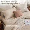 image:imageSasttie Queen Comforter Set 7Piece PreWashed Crinkled Texture Bed in a Bag Queen with Ultra Soft Brushed Sheets Aesthetic Fluffy Bedding Set for All Seasons LinenLinen