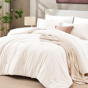 image:imageSasttie Queen Comforter Set 7Piece PreWashed Crinkled Texture Bed in a Bag Queen with Ultra Soft Brushed Sheets Aesthetic Fluffy Bedding Set for All Seasons LinenIvory
