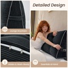 image:imageSasttie Headboard Pillow Queen Bed Wedge Pillow Headboard Beige  WideWale Corduroy Side Pockets Removable Cover Machine Washable Ergonomic Back Support SittingUp SupportBlack