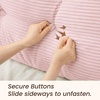 image:imageSasttie Headboard Pillow Queen Bed Wedge Pillow Headboard Beige  WideWale Corduroy Side Pockets Removable Cover Machine Washable Ergonomic Back Support SittingUp SupportPink