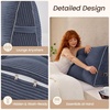 image:imageSasttie Headboard Pillow Queen Bed Wedge Pillow Headboard Beige  WideWale Corduroy Side Pockets Removable Cover Machine Washable Ergonomic Back Support SittingUp SupportNavy