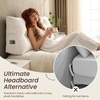 image:imageSasttie Headboard Pillow Queen Bed Wedge Pillow Headboard Beige  WideWale Corduroy Side Pockets Removable Cover Machine Washable Ergonomic Back Support SittingUp SupportIvory