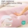 image:imageSasttie Headboard Pillow Queen Bed Wedge Pillow Headboard Beige  WideWale Corduroy Side Pockets Removable Cover Machine Washable Ergonomic Back Support SittingUp SupportPink