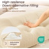 image:imageSasttie Headboard Pillow Queen Bed Wedge Pillow Headboard Beige  WideWale Corduroy Side Pockets Removable Cover Machine Washable Ergonomic Back Support SittingUp SupportBeige