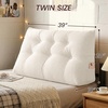 image:imageSasttie Headboard Pillow Queen Bed Wedge Pillow Headboard Beige  WideWale Corduroy Side Pockets Removable Cover Machine Washable Ergonomic Back Support SittingUp SupportIvory