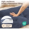 image:imageSasttie Headboard Pillow Queen Bed Wedge Pillow Headboard Beige  WideWale Corduroy Side Pockets Removable Cover Machine Washable Ergonomic Back Support SittingUp SupportNavy