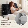 image:imageSasttie Headboard Pillow Queen Bed Wedge Pillow Headboard Beige  WideWale Corduroy Side Pockets Removable Cover Machine Washable Ergonomic Back Support SittingUp SupportBlack