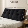 image:imageSasttie Headboard Pillow Queen Bed Wedge Pillow Headboard Beige  WideWale Corduroy Side Pockets Removable Cover Machine Washable Ergonomic Back Support SittingUp SupportBlack