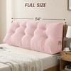 image:imageSasttie Headboard Pillow Queen Bed Wedge Pillow Headboard Beige  WideWale Corduroy Side Pockets Removable Cover Machine Washable Ergonomic Back Support SittingUp SupportPink