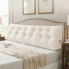 image:imageSasttie Headboard Pillow Queen Bed Wedge Pillow Headboard Beige  WideWale Corduroy Side Pockets Removable Cover Machine Washable Ergonomic Back Support SittingUp SupportIvory