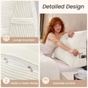 image:imageSasttie Headboard Pillow Queen Bed Wedge Pillow Headboard Beige  WideWale Corduroy Side Pockets Removable Cover Machine Washable Ergonomic Back Support SittingUp SupportIvory