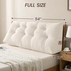 image:imageSasttie Headboard Pillow Queen Bed Wedge Pillow Headboard Beige  WideWale Corduroy Side Pockets Removable Cover Machine Washable Ergonomic Back Support SittingUp SupportIvory