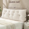 image:imageSasttie Headboard Pillow Queen Bed Wedge Pillow Headboard Beige  WideWale Corduroy Side Pockets Removable Cover Machine Washable Ergonomic Back Support SittingUp SupportIvory