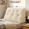image:imageSasttie Headboard Pillow Queen Bed Wedge Pillow Headboard Beige  WideWale Corduroy Side Pockets Removable Cover Machine Washable Ergonomic Back Support SittingUp SupportBeige