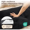 image:imageSasttie Headboard Pillow Queen Bed Wedge Pillow Headboard Beige  WideWale Corduroy Side Pockets Removable Cover Machine Washable Ergonomic Back Support SittingUp SupportBlack