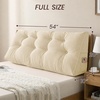 image:imageSasttie Headboard Pillow Queen Bed Wedge Pillow Headboard Beige  WideWale Corduroy Side Pockets Removable Cover Machine Washable Ergonomic Back Support SittingUp SupportBeige