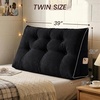 image:imageSasttie Headboard Pillow Queen Bed Wedge Pillow Headboard Beige  WideWale Corduroy Side Pockets Removable Cover Machine Washable Ergonomic Back Support SittingUp SupportBlack