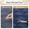 image:imageSasttie Queen Comforter Set 3Piece Boho Tufted Bedding Ultra Soft Brushed Checkered Bed Set for Bedroom Guest Room amp Dorm AllSeason Use with Plaid Geometric Design Navy BlueNavy